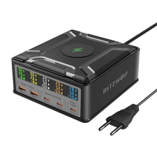BlitzWolf BW-S28 asztali töltő 2xUSB-A, 3xUSB-C fekete (BW-S28) mobiltelefon kellék