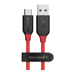 BlitzWolf BW-TC5 Type-C adatkábel piros 0.9m 3A kábel és adapter