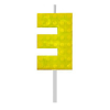 Blocks Építőkocka 3-as Yellow Blocks tortagyertya, számgyertya