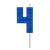 Blocks Építőkocka 4-es Blue Blocks tortagyertya, számgyertya