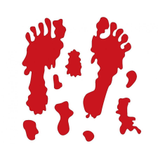  Bloody Feet, Véres lábnyom zselés ablak matrica szett party kellék