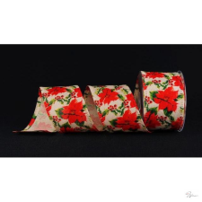 Bloomi Szalag mikulás virág mintás textil 70x15 színes dekorációs kellék