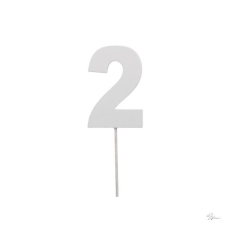 Bloomi Szám 2-es betûzõs fa 7 cm fehér S/10 party kellék