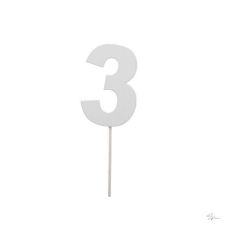 Bloomi Szám 3-es betûzõs fa 7 cm fehér S/10 party kellék
