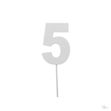 Bloomi Szám 5-ös betûzõs fa 7 cm fehér S/10 party kellék