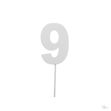 Bloomi Szám 9-es betûzõs fa 7 cm fehér S/10 party kellék