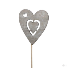 Bloomi Szív betûzõs fa 7 cm szürke S/5 dekorációs kellék