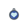 Blucky Heart Dark Blue Dog Tag large