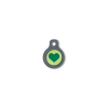 Blucky Heart Lime Green Dog Tag small