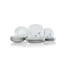 Blue Daisy Porcelántányér szett tányér és evőeszköz