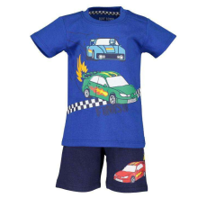 Blue Seven 2-részes nyári póló és short szett Autós kollekció  BIO PAMUT kék 12-18 hó (80 cm)