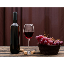  Blueback MAT tapéta, Összetétel58 Bor, szőlő, pohár, 300 x 200 cm tapéta, díszléc és más dekoráció