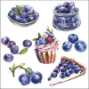  Blueberries papírszalvéta 33x33cm, 20db-os