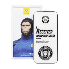 Blueo 5D Mr. Monkey Glass (Strong Dustproof) üvegfólia fekete szegéllyel iPhone 16 Pro mobiltelefon kellék