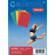 BLUERING Másolópapír, színes, vegyes színek A4, 80g. Bluering® 5x20 ív/csomag, intenzív színes fénymásolópapír