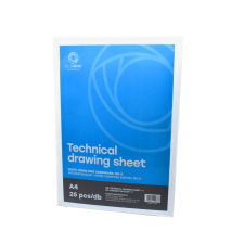 BLUERING Műszaki rajzlap A4, 180g. 25ív/csomag, Bluering® rajzlap