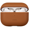  Bluetooth fülhallgató töltőtok tartó, Bőr, vezeték nélküli töltés támogatás, Apple AirPods Pro 2 kompatibilis, Uniq Terra, barna