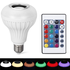 Bluetooth hangszórós RGB LED party izzó, E27, 12W, távirányítóval izzó