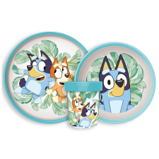 Bluey Leaves csúszásmentes étkészlet, micro műanyag szett babaétkészlet