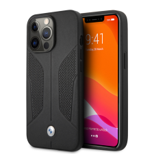 BMW Apple iPhone 13 Pro BMW BMHCP13LRSCSK Bőr Hátlap - Fekete tok és táska