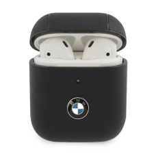 BMW BMA2CSLBK AirPods 1/2 tok fekete Geniune Leather Signature Collection fülhallgató, fejhallgató tok