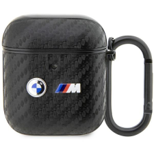 BMW BMA2WMPUCA2 AirPods 1/2 tok fekete Carbon dupla fém logó fülhallgató, fejhallgató tok