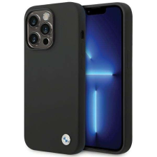 BMW BMHCP15LSILBK iPhone 15 Pro 6.1" fekete szilikon fém logo tok tok és táska