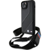BMW BMHCP15M23PSCCK iPhone 15 Plus / 14 Plus 6.7" Fekete Keménytok M Edition Carbon Stripe & Strap (BMW623)