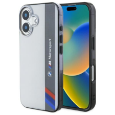 BMW BMHCP16S23HTFEG Motosport IML Vertical Stripe tok iPhone 16 - szürke tok és táska