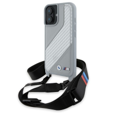 BMW BMHCP16S23PSCCG M Edition Carbon Stripe &amp;amp; Strap keménytok iPhone 16 - szürke tok és táska