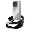 BMW BMHCP16X23PSCCG M Edition Carbon Stripe &amp; Strap keménytok iPhone 16 Pro Max - szürke