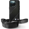 BMW BMHCP16X23PSCCK M Edition Carbon Stripe & Strap Keménytok iPhone 16 Pro Max - Fekete (BMW763)