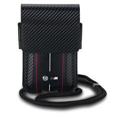 BMW Carbon & Red Stripe telefontáska - fekete tok és táska