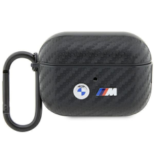 BMW Carbon Double Metal Logo Apple Airpods Pro 2 PU tok (BMAP2WMPUCA2) fülhallgató, fejhallgató tok