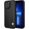 BMW CG MOBILE BMW LEATHER BLUE DOTS szilikon telefonvédő (ECO bőr hatású, műanyag hátlap, lyukacsos) FEKETE Apple iPhone 14 Pro Max (BMHCP14X22RBDK) (BMW381)