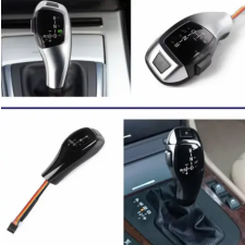  BMW E46 E60 LED automatasebességváltó váltókar Ezüst és Fekete Fekete váltógomb