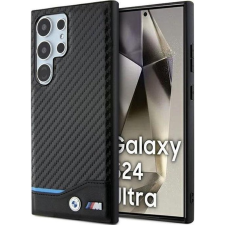 BMW Leather Carbon Samsung S928 Galaxy S24 Ultra Hátlapvédő Tok Fekete (BRA100514) tok és táska