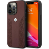 BMW Leather Curve Perforate Apple iPhone 13 Pro Max hátlap tok, piros (BMW218RED)