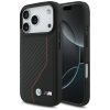 BMW M Carbon Line &amp; Logo Apple iPhone 17 Pro Max MagSafe hátlap tok, fekete-piros