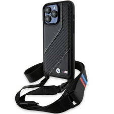 BMW M Edition Carbon Stripe & Strap tok iPhone 15 Pro Max - fekete tok és táska