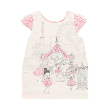 Boboli fehér, rózsaszín baba ruha – 74 cm lányka ruha