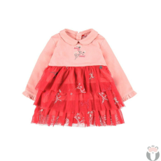  Boboli rózsaszín-piros, tüllös lány ruha – 104 cm
