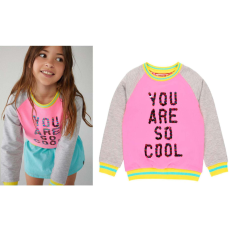 boboli színes átfordítható flitteres pulcsi, you are so cool 15-16 év (170-176 cm)
