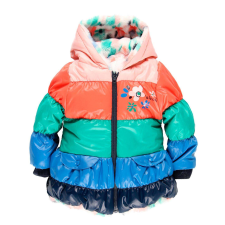 boboli téli kabát virágos ki-be fordítható puha bundával 3-4 év (104 cm) gyerek kabát, dzseki