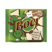 Boci táblás tej és fehércsokoládé földimogyoróval, zselével csokoládé és édesség