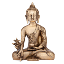 Bodhi Buddha réz szobor, aranyozott, 18cm - Bodhi betegápolási kellék