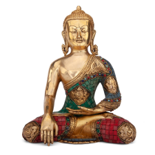 Bodhi Buddha réz szobor, többszínű, 30cm - Bodhi dekoráció