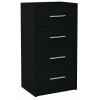  BODO 4 fiókos komód - fekete, 40x35x75cm