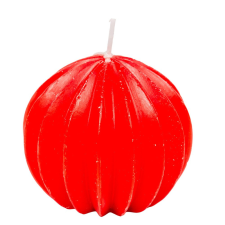  Bodrás gömb gyertya piros 5x7cm dekorációs kellék