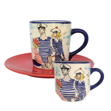 BögeManufaktúra Család matróz reggeliző szett bögrék, csészék